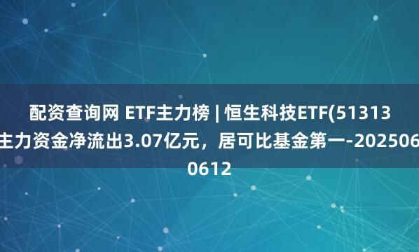 配资查询网 ETF主力榜 | 恒生科技ETF(513130)主力资金净流出3.07亿元，居可比基金第一-20250612